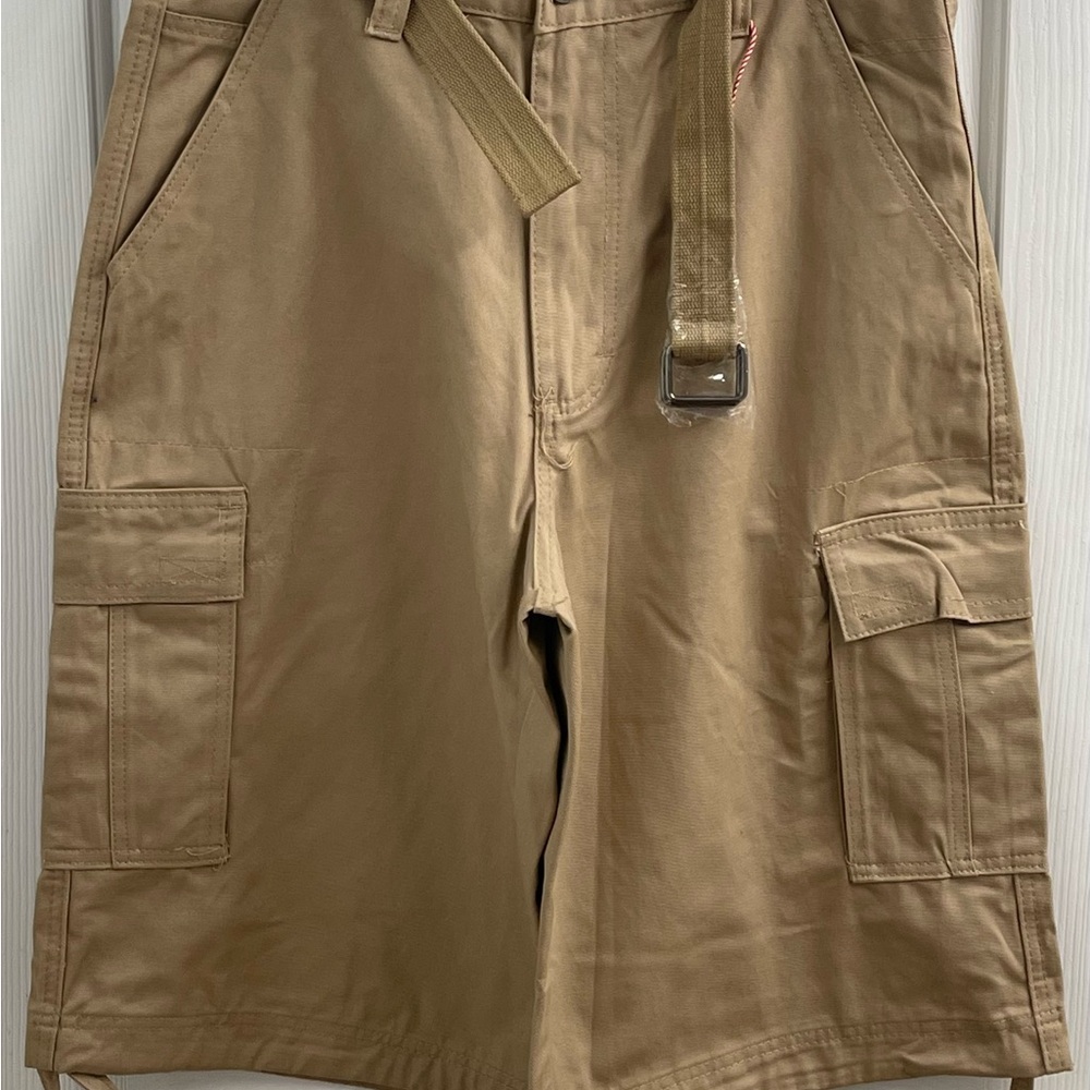 Men's Royal Blue Basic Beige Cargo Shorts